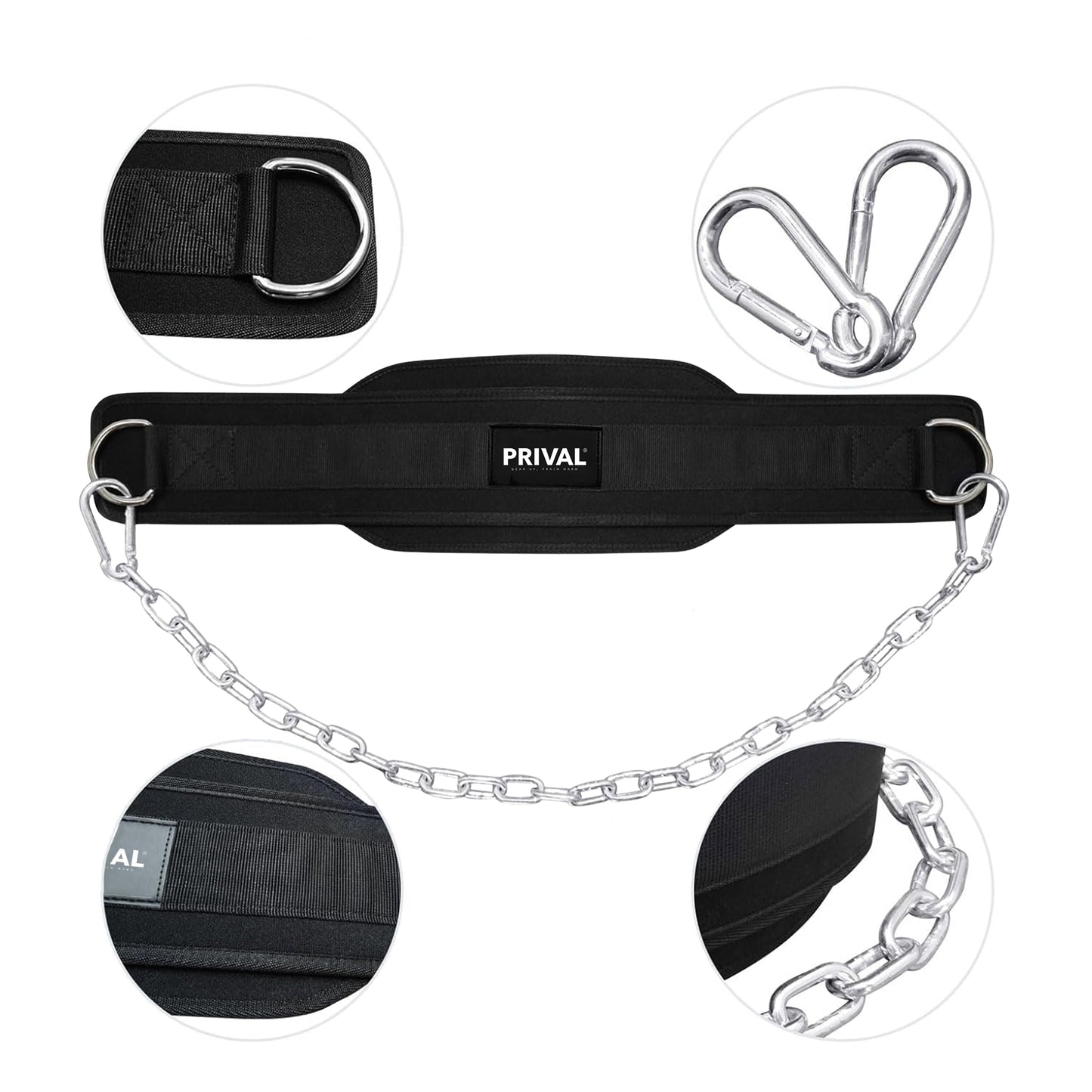 Prival Dipping Belt – Heavy-Duty Weighted Belt for Dips, Pull-Ups & Strength Training
