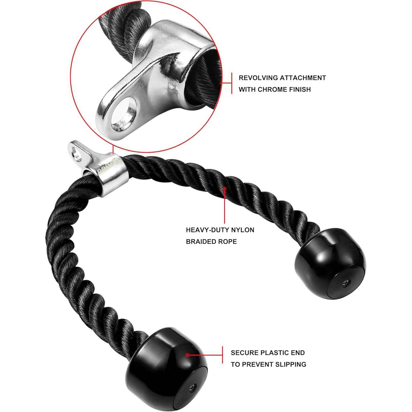 Prival Tricep Rope – Heavy-Duty Cable Attachment for Arms, Core & Pulley Workouts