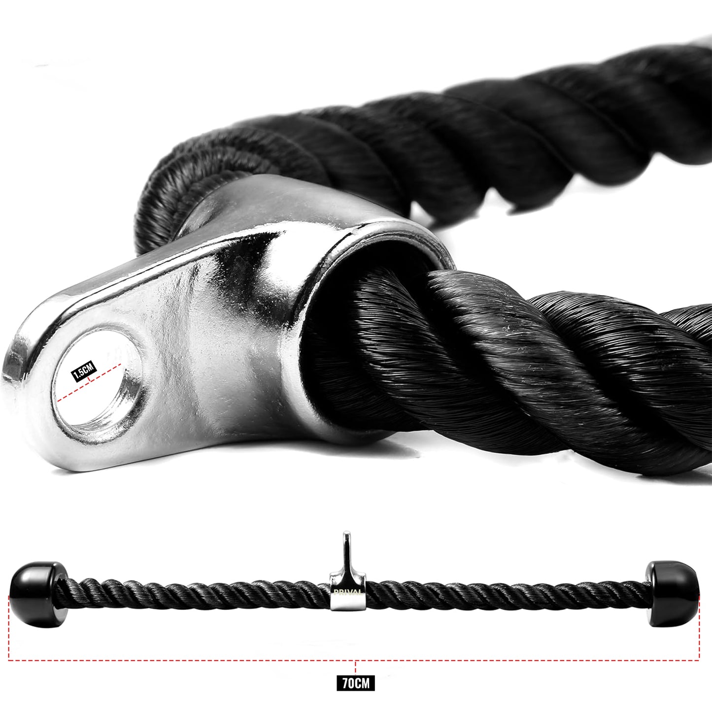 Prival Tricep Rope – Heavy-Duty Cable Attachment for Arms, Core & Pulley Workouts